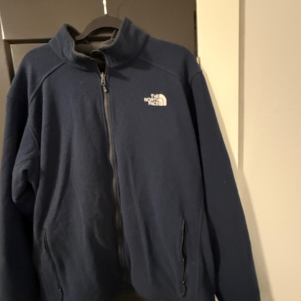 The North Face Blue Performance Jacket with Fleece Texture